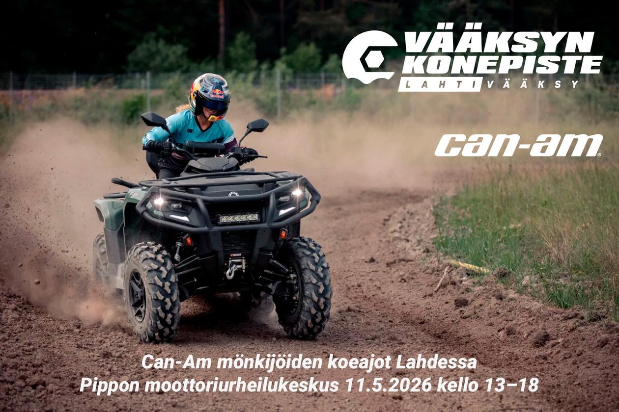 Can-Am mönkijä koeajolla Pippon motocross-radalla Lahdessa