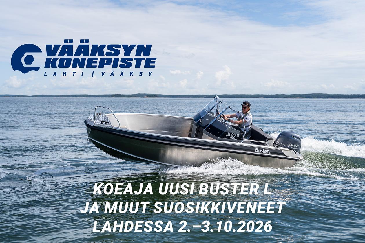 Uusi Buster L alumiinivene 2027 koeajossa