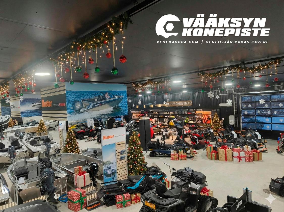 V&auml;&auml;ksyn Konepisteen myym&auml;l&auml;. Lis&auml;tty todellisuus / AI-generoitu kuva.